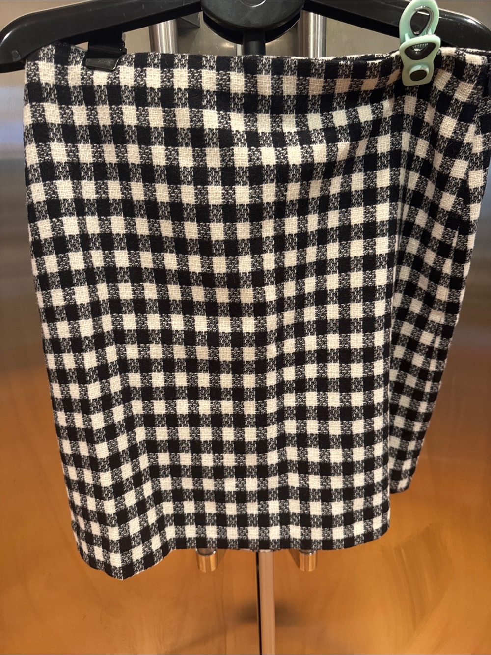Talbots Black and White Gingham Pencil Skirt